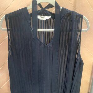 Frame Womans black sheer sleeveless top